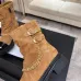 Chanel 26AW Square‑Toe Chain Chunky Heel Combat Boots #A68657