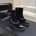Chanel 26AW Square‑Toe Chain Chunky Heel Combat Boots #A68658
