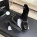 Chanel 26AW Square‑Toe Chain Chunky Heel Combat Boots #A68658