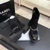 Chanel 26AW Square‑Toe Chain Chunky Heel Combat Boots #A68658