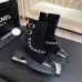 Chanel 26AW Square‑Toe Chain Chunky Heel Combat Boots #A68658