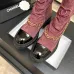 Chanel 26AW Square‑Toe Chain Chunky Heel Combat Boots #A68659