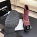 Chanel 26AW Square‑Toe Chain Chunky Heel Combat Boots #A68659