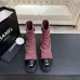 Chanel 26AW Square‑Toe Chain Chunky Heel Combat Boots #A68659