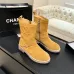 Chanel 26AW Suede Square‑Toe Buckle Ankle Boots #A68662