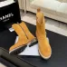 Chanel 26AW Suede Square‑Toe Buckle Ankle Boots #A68662