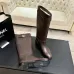 Chanel 26B CC Buckle Knee‑High Rider Boots 2.5cm Heel #A68649