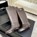 Chanel 26B CC Buckle Knee‑High Rider Boots 2.5cm Heel #A68649