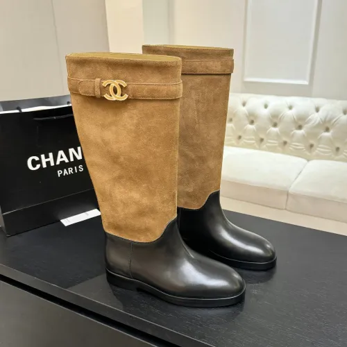 Chanel 26B CC Buckle Knee‑High Rider Boots 2.5cm Heel #A68650