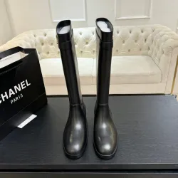 Chanel 26B CC Buckle Knee‑High Rider Boots 2.5cm Heel #A68651