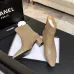 Chanel Beige Leather Ankle Boots with Gold Zip Closure & Pointed Toe for Women #A69865