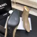 Chanel Beige Leather Ankle Boots with Gold Zip Closure & Pointed Toe for Women #A69865