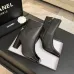 Chanel Black Leather Ankle Boots with Glossy Toe Cap & Gold CC Logo, Square Heel Women's Shoes #A69910