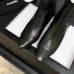 Chanel Black Leather Ankle Boots with Gold Tone Side Zip and Pointed Toe #A69864