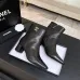 Chanel Black Leather Ankle Boots with Gold Tone Side Zip and Pointed Toe #A69864