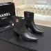 Chanel Black Leather Ankle Boots with Gold Tone Side Zip and Pointed Toe #A69864