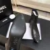 Chanel Black Leather Ankle Boots with Gold Tone Side Zip and Pointed Toe #A69864