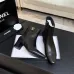 Chanel Black Leather Ankle Boots with Gold Tone Side Zip and Pointed Toe #A69864