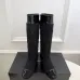 Chanel Black Quilted Suede Knee Boots with Glossy Patent Trim & CC Logo Accents #A69869