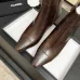 Chanel Brown Leather Ankle Boots for Women – Pointed Toe, Gold Zip Detail, Mid-Heel #A69863