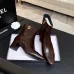 Chanel Brown Leather Ankle Boots for Women – Pointed Toe, Gold Zip Detail, Mid-Heel #A69863