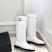 Chanel CC Metal Buckle Flat Knee‑High Rider Boots #A68645
