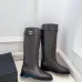 Chanel CC Metal Buckle Flat Knee‑High Rider Boots #A68646