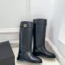 Chanel CC Metal Buckle Flat Knee‑High Rider Boots #A68648
