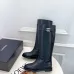 Chanel CC Metal Buckle Flat Knee‑High Rider Boots #A68648