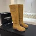 Chanel Classic Double‑C Suede Calfskin Knee‑High Riding Boots #A68550