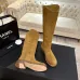 Chanel Classic Double‑C Suede Calfskin Knee‑High Riding Boots #A68550