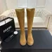 Chanel Classic Double‑C Suede Calfskin Knee‑High Riding Boots #A68550