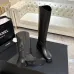 Chanel Classic Double‑C Suede Calfskin Knee‑High Riding Boots #A68551