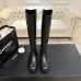 Chanel Classic Double‑C Suede Calfskin Knee‑High Riding Boots #A68551