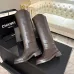 Chanel Classic Double‑C Suede Calfskin Knee‑High Riding Boots #A68552