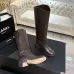 Chanel Classic Double‑C Suede Calfskin Knee‑High Riding Boots #A68552