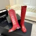 Chanel Classic Double‑C Suede Calfskin Knee‑High Riding Boots #A68553