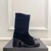Chanel Double C Colorblock Sock Ankle Boots 7.5cm Heel #A68531