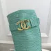 Chanel Mint Green Croc-Textured Knee Boots with Gold CC Buckle, Women's Fashion Boots #A69888