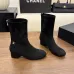 Chanel Stretch Suede Double‑C Side‑Zip Ankle Boots 5cm Heel #A68601