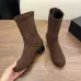 Chanel Stretch Suede Double‑C Side‑Zip Ankle Boots 5cm Heel #A68602