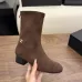 Chanel Stretch Suede Double‑C Side‑Zip Ankle Boots 5cm Heel #A68602