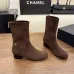 Chanel Stretch Suede Double‑C Side‑Zip Ankle Boots 5cm Heel #A68602