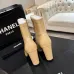 Chanel Women’s Beige & Black Cap-Toe Ankle Boots with Gold Zip and Block Heel #A69909