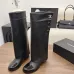Chanel Women’s Black Leather Knee-High Boots with Gold CC Hardware & Gloss Toe Cap #A69847