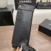 Chanel Women’s Black Leather Knee-High Boots with Gold CC Hardware & Gloss Toe Cap #A69847