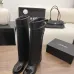 Chanel Women’s Black Leather Knee-High Boots with Gold CC Hardware & Gloss Toe Cap #A69847