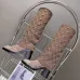 Chanel Women’s Brown Knit Over-the-Knee Boots with Suede Toe Cap & Diamond Pattern #A69849