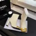 Chanel Women’s Cream Leather Ankle Boots with Gold Toe Cap & Block Heel #A69908