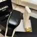 Chanel Women’s Cream Leather Ankle Boots with Gold Toe Cap & Block Heel #A69908